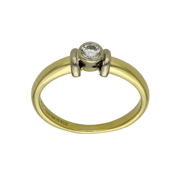 Ladies 18ct Yellow Gold Diamond Solitaire Engagement Ring