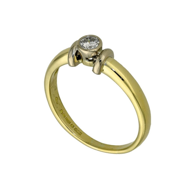 Ladies 18ct Yellow Gold Diamond Solitaire Engagement Ring