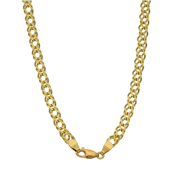 9ct Yellow Gold Double Curb Chain - 24" - 15.7g