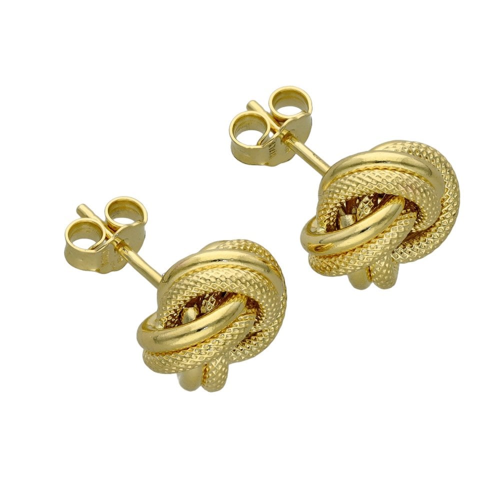 Ladies 18ct Yellow Gold Knot Studs - 3.5g