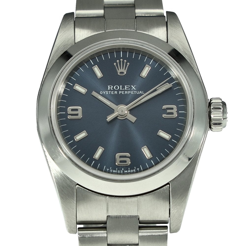 Oyster Perpetual 76080 - Ladies Watch - Blue Dial - 2000