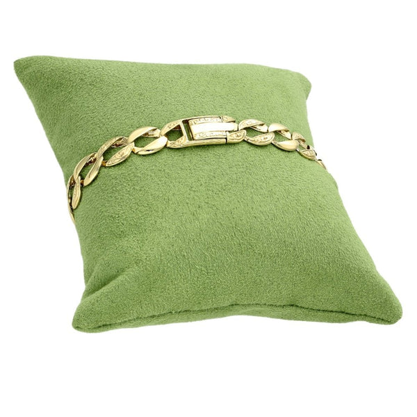 9ct Yellow Gold Plain & Pattern Curb Link Bracelet - 8"