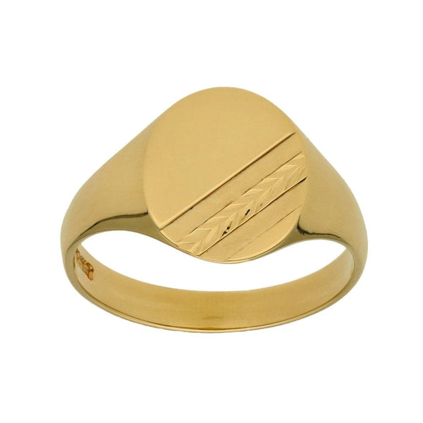 9ct Yellow Gold Signet Ring - Size U