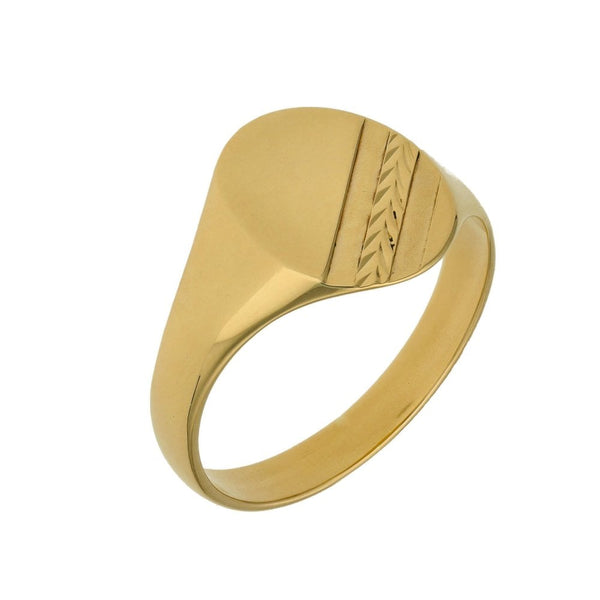 9ct Yellow Gold Signet Ring - Size U