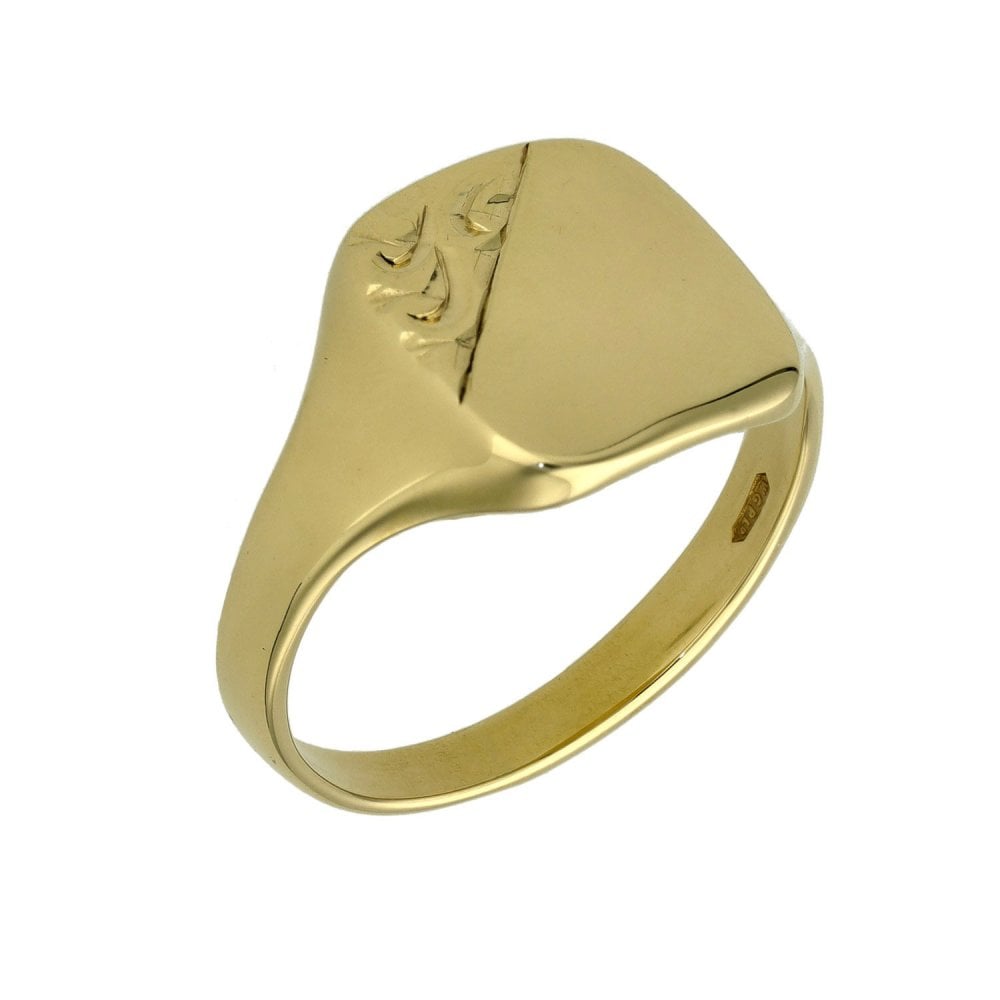 9ct Yellow Gold Signet Ring - Size T - 4.9g