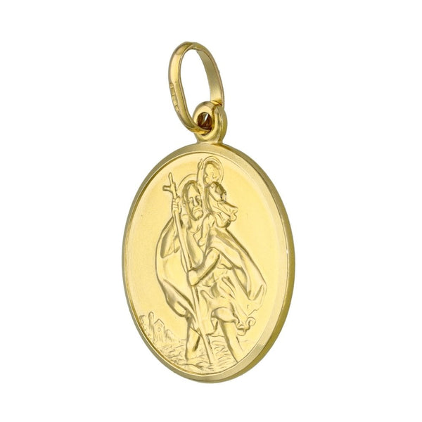 9ct Yellow Gold Round St. Christopher Pendant - 5.4g