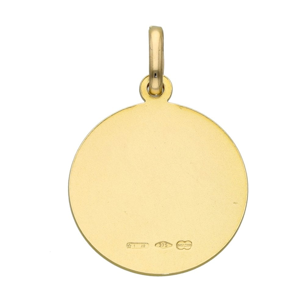 9ct Yellow Gold Round St. Christopher Pendant - 5.4g