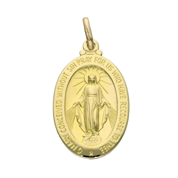 9ct Yellow Gold Miraculous Medal - 6.4g