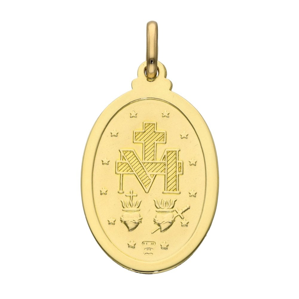 9ct Yellow Gold Miraculous Medal - 6.4g
