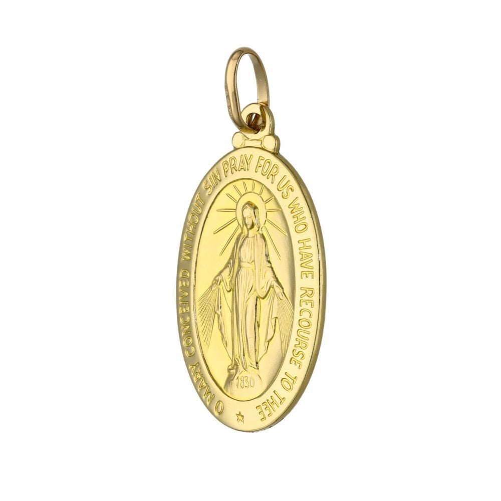 9ct Yellow Gold Miraculous Medal - 6.4g
