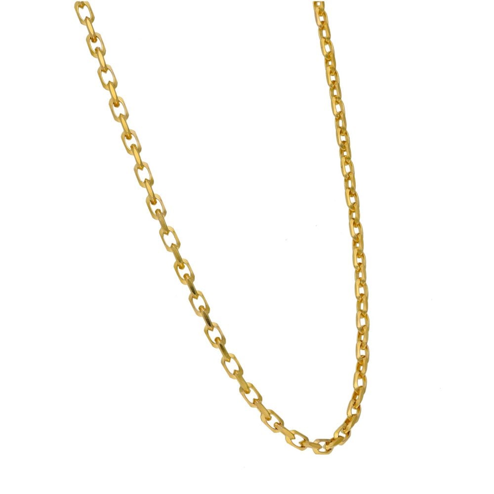 9ct Yellow Gold 18" Oval Trace Chain - 9.3g
