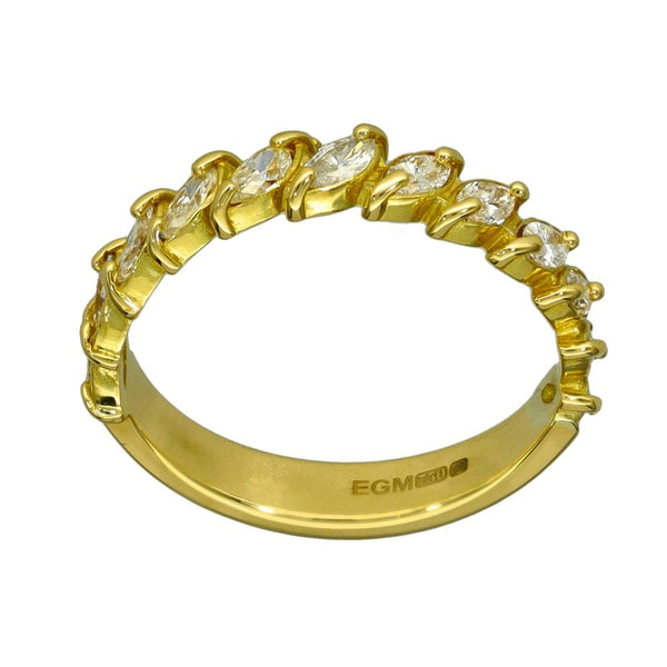 Ladies 18ct Yellow Gold Marquise Diamond Eternity Ring - 0.65ct
