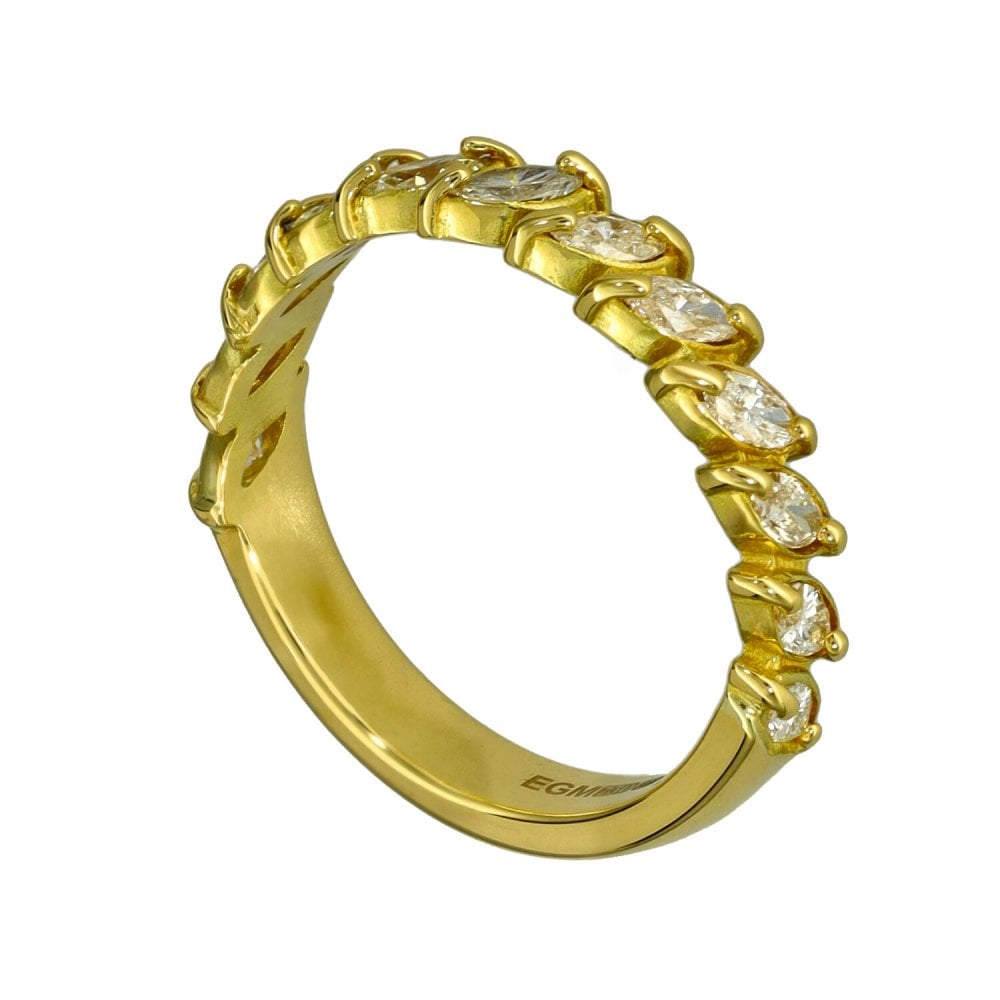 Ladies 18ct Yellow Gold Marquise Diamond Eternity Ring - 0.65ct