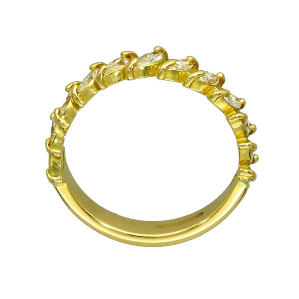 Ladies 18ct Yellow Gold Marquise Diamond Eternity Ring - 0.65ct