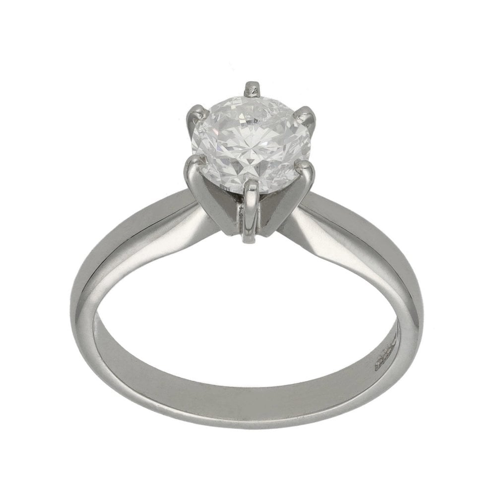 Ladies 18ct White Gold Diamond Engagement Ring - 1.01ct