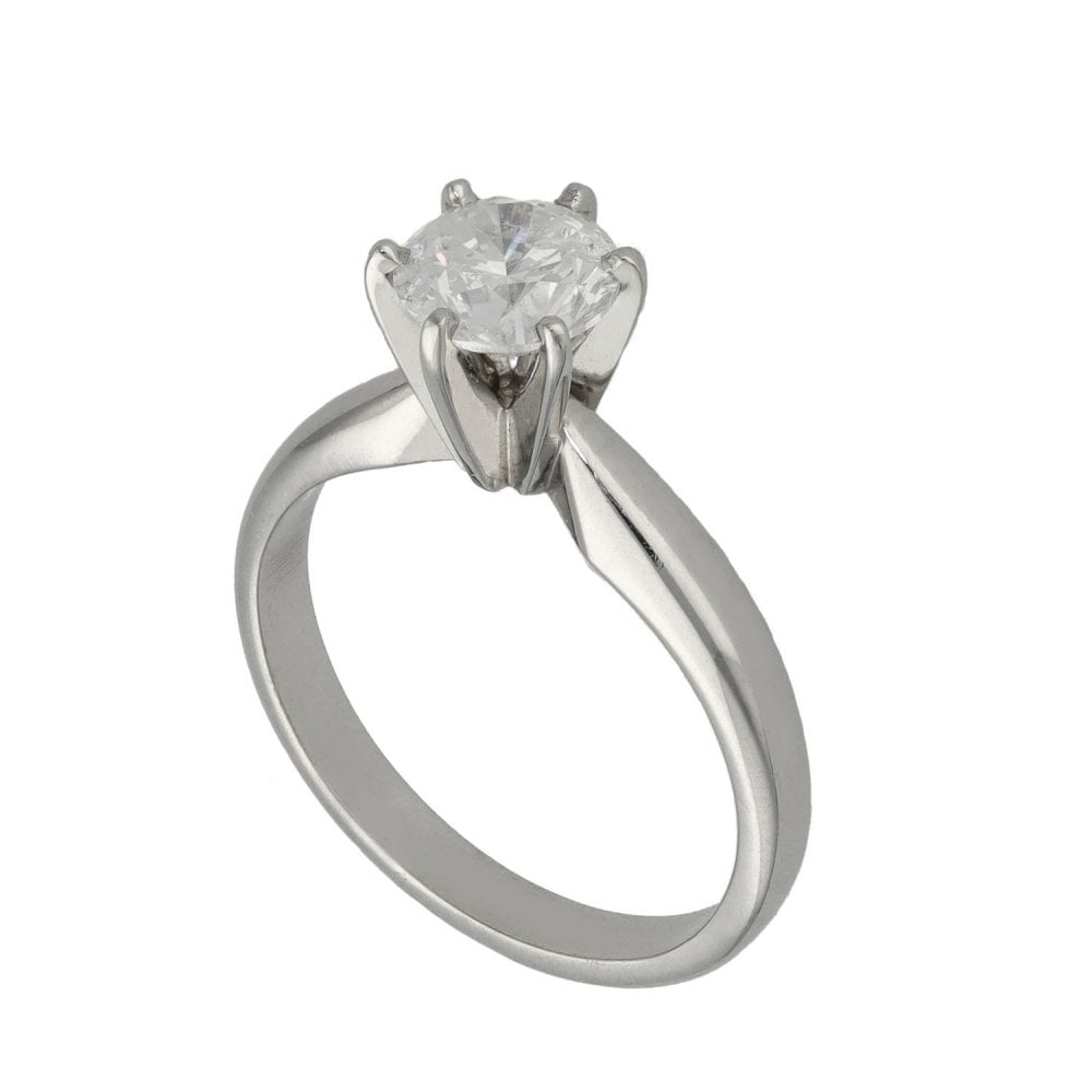 Ladies 18ct White Gold Diamond Engagement Ring - 1.01ct