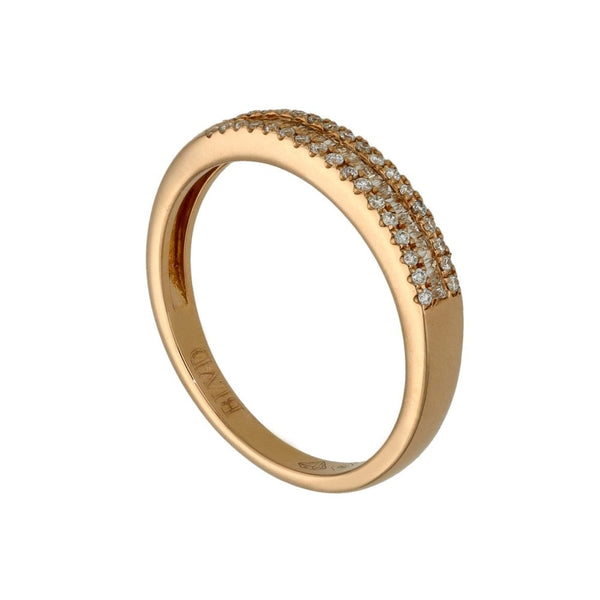 Ladies 18ct Rose Gold Diamond Set Eternity Ring - Size M