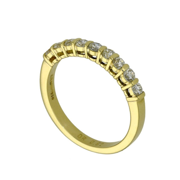 Ladies 18ct Yellow Gold Diamond Set Half Eternity Ring - 0.62ct