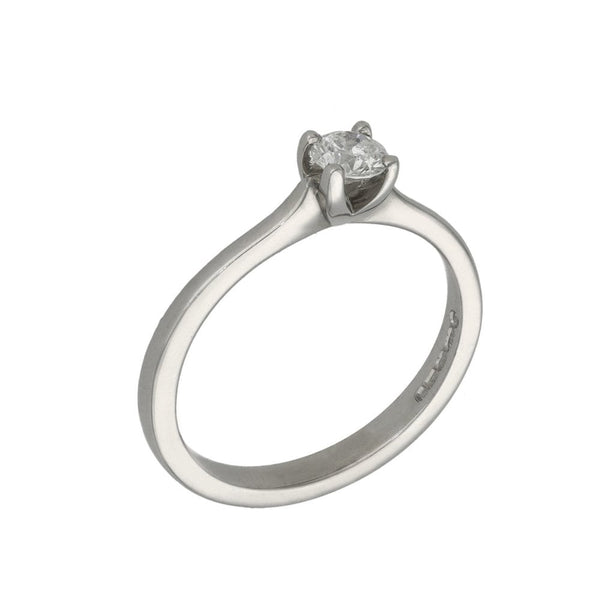 18ct White Gold Diamond Soliaire Engagement Ring -Size M -0.28ct