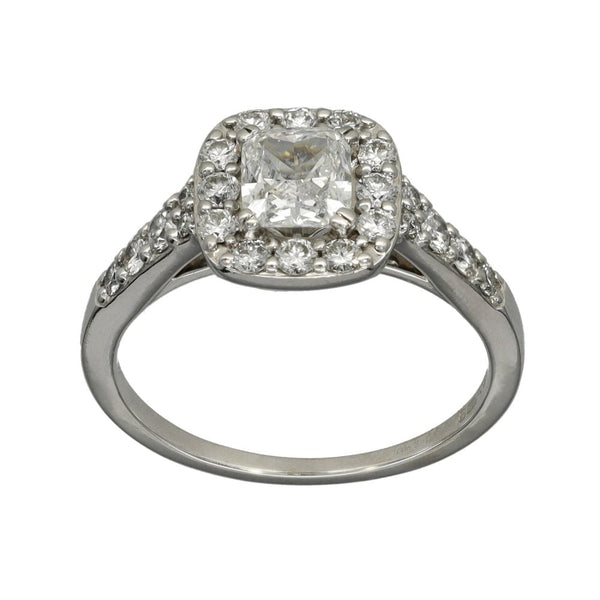 Ladies 14ct White Gold Diamond Cluster Halo Ring - 1.70ct