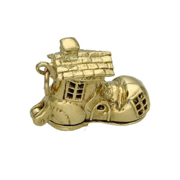 Ladies 9ct Yellow Gold Boot House Charm - 6.7g