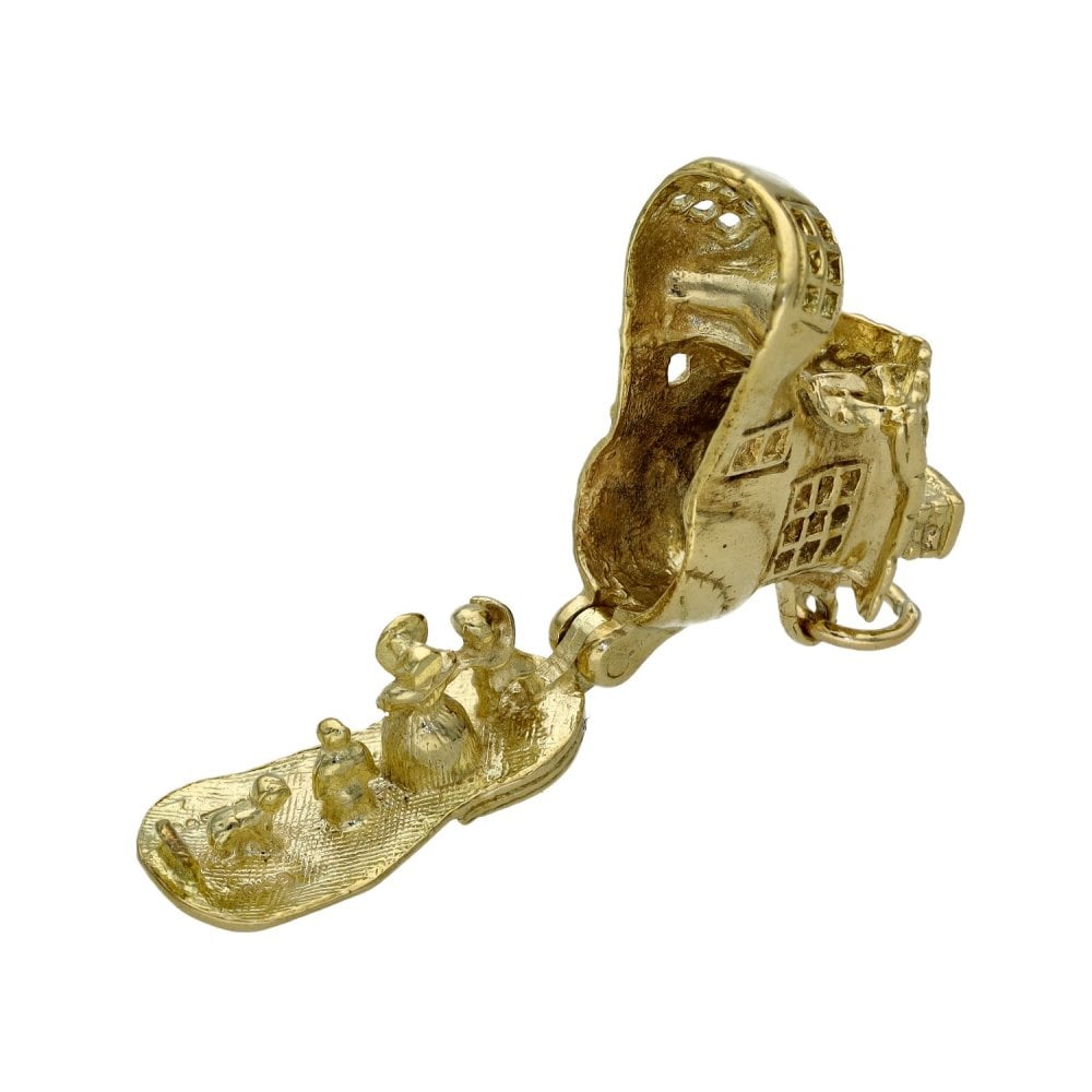 Ladies 9ct Yellow Gold Boot House Charm - 6.7g