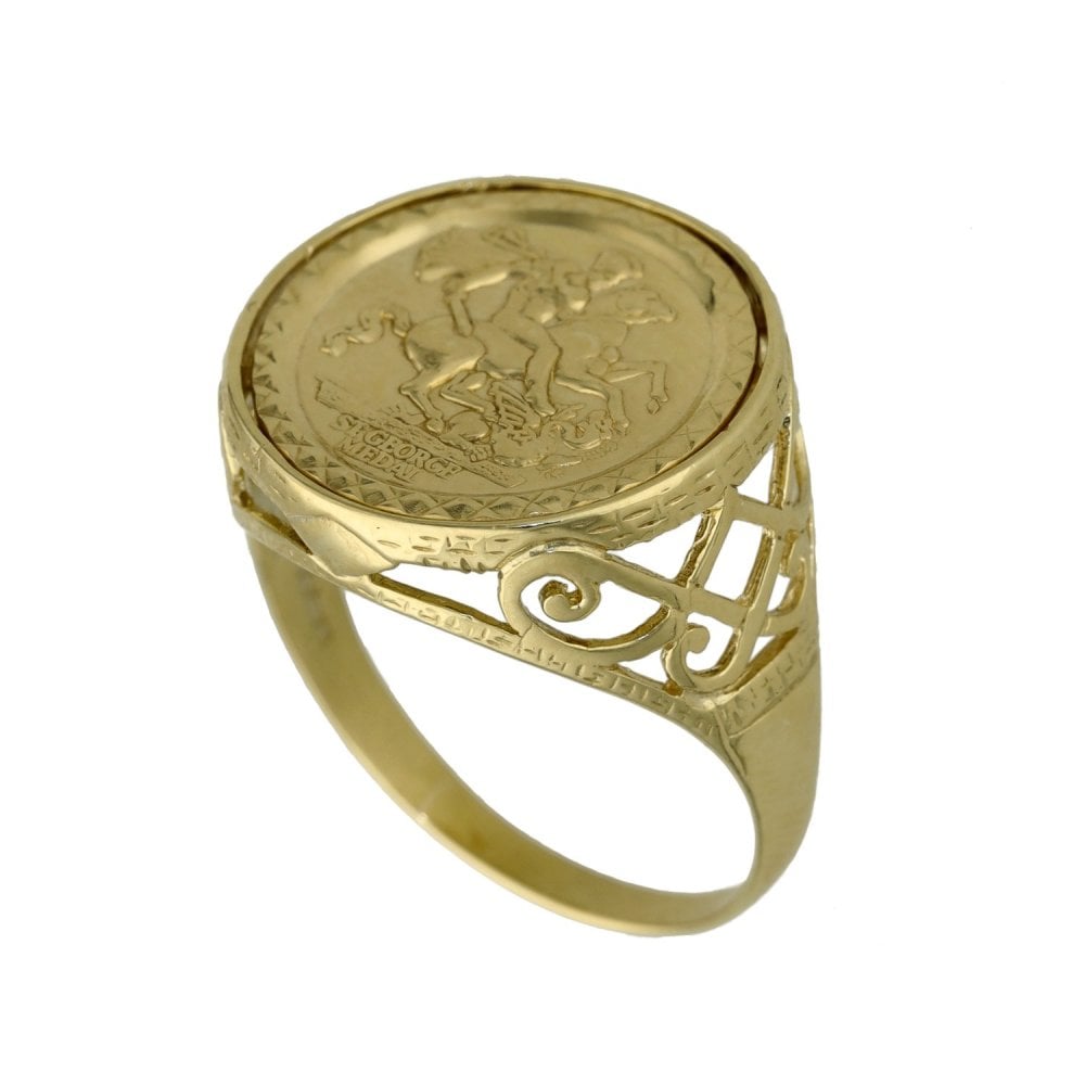 Gents 9ct Yellow Gold St. George Ring - Size W