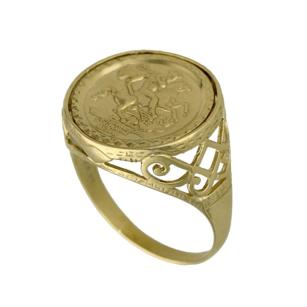 Gents 9ct Yellow Gold St. George Ring - Size W