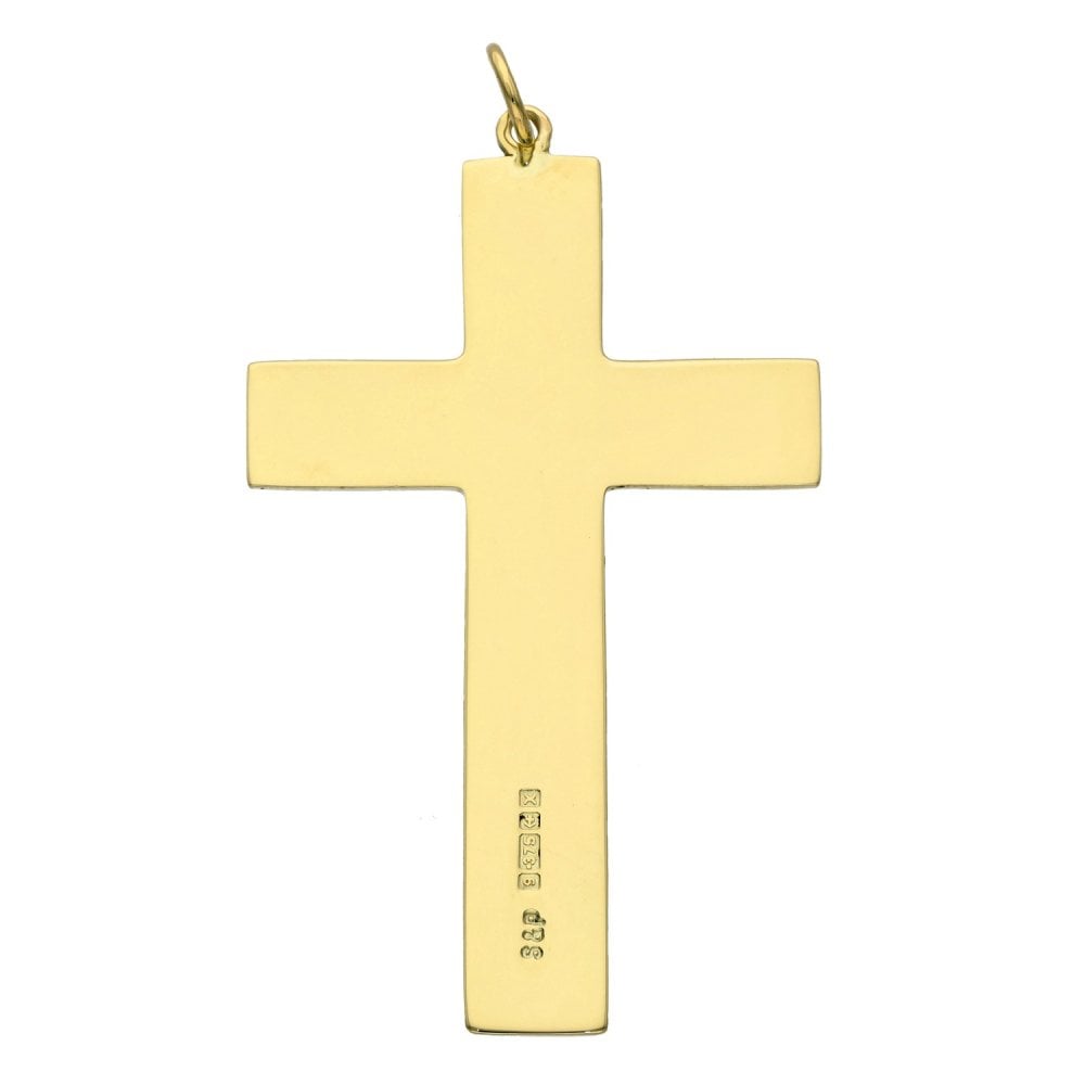 Gents 9ct Yellow Gold Flat Cross Pendant - 5.3g