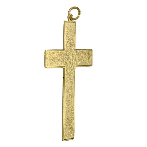 Gents 9ct Yellow Gold Flat Cross Pendant - 5.3g