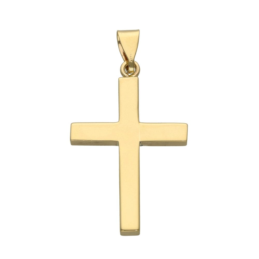 Gents 9ct Yellow Gold Block Cross Pendant - 6.6g