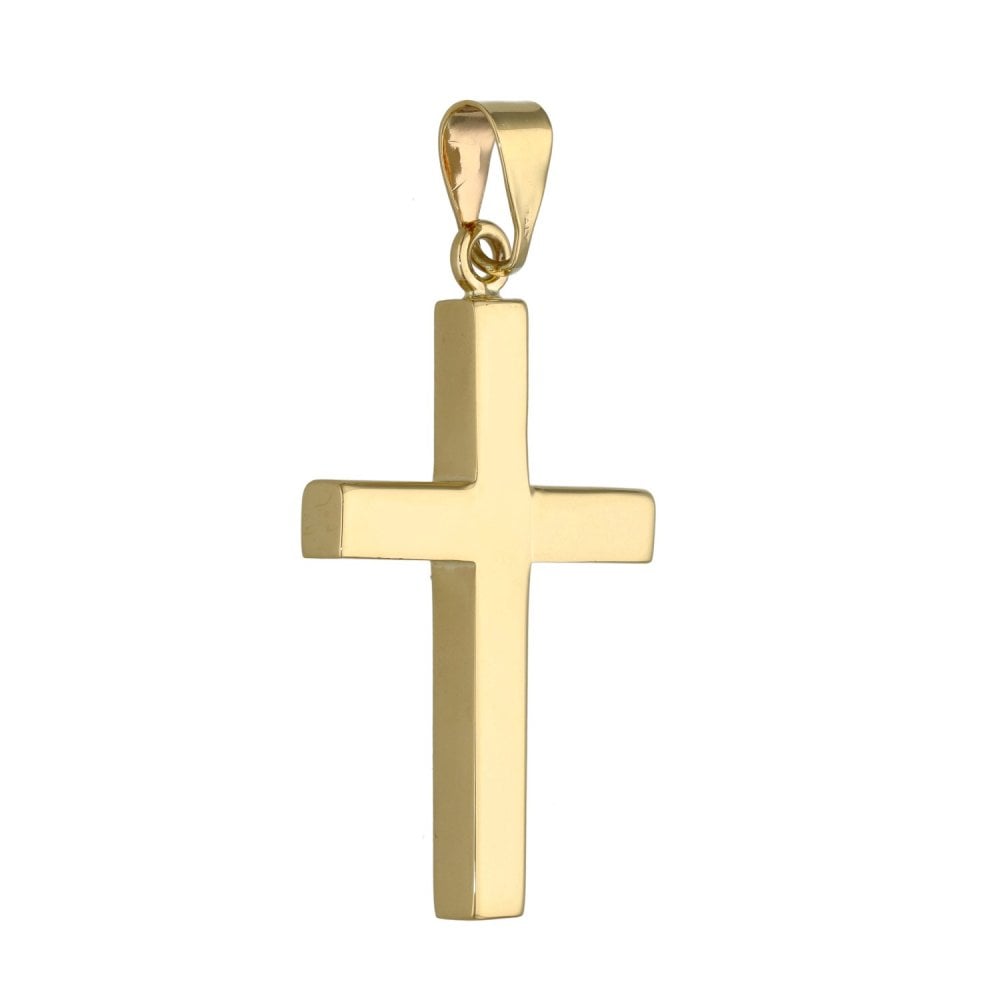 Gents 9ct Yellow Gold Block Cross Pendant - 6.6g