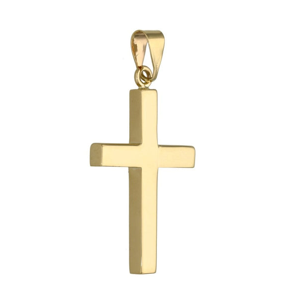 Gents 9ct Yellow Gold Block Cross Pendant - 6.6g