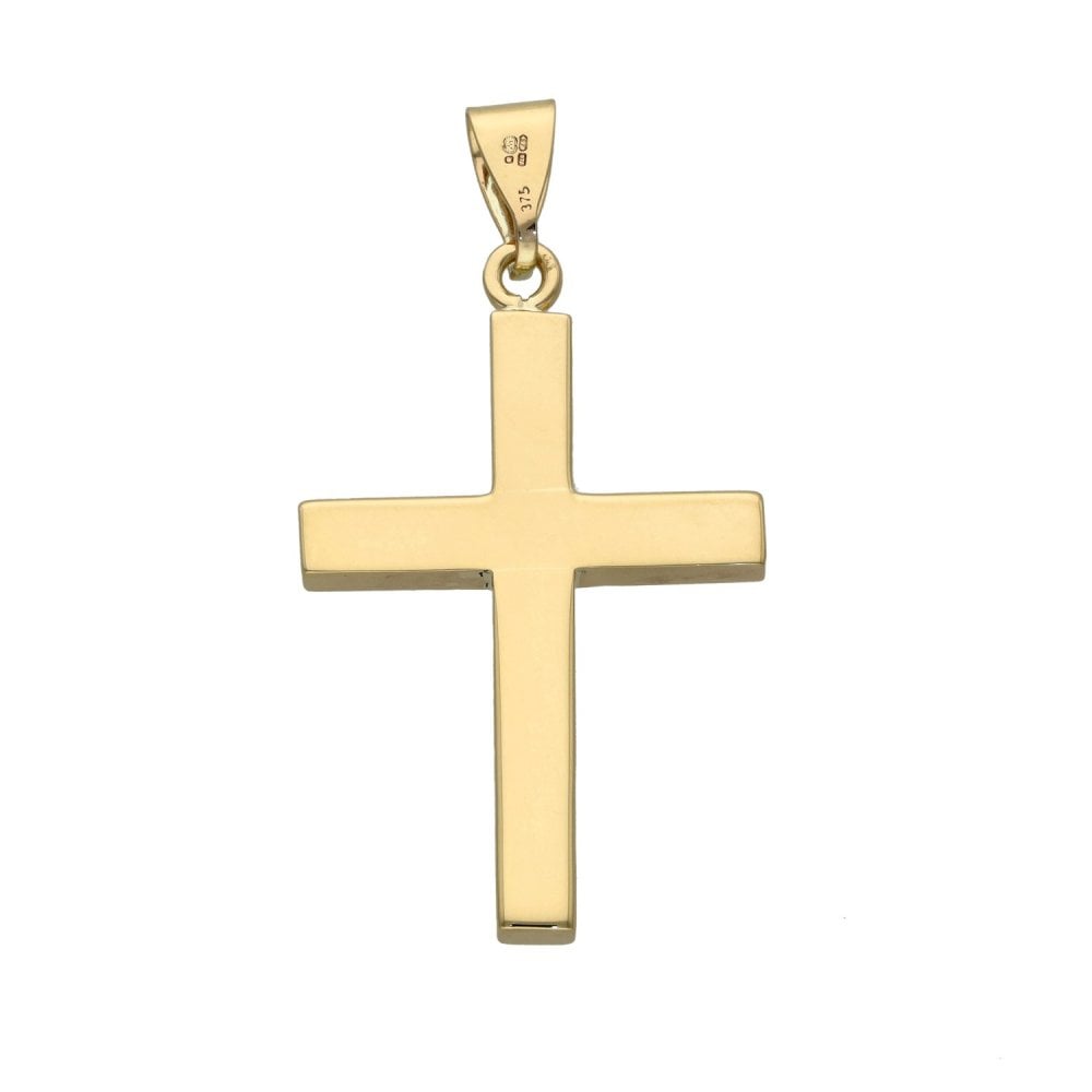 Gents 9ct Yellow Gold Block Cross Pendant - 6.6g