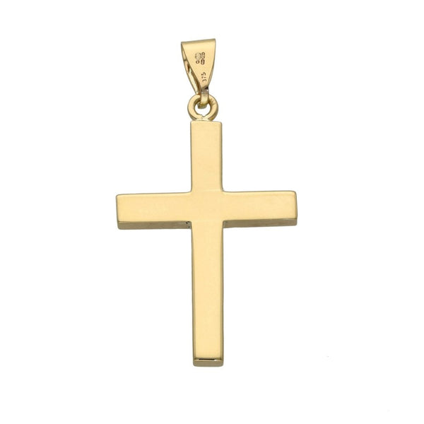 Gents 9ct Yellow Gold Block Cross Pendant - 6.6g