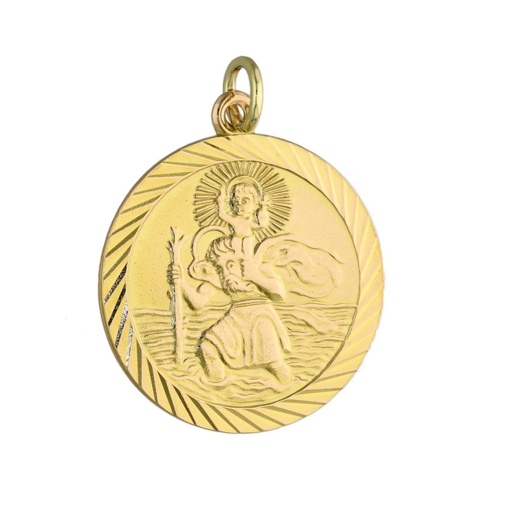 Gents 9ct Yellow Gold St. Christopher Pendant - 3.4g
