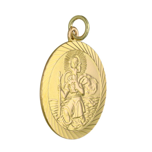 Gents 9ct Yellow Gold St. Christopher Pendant - 3.4g