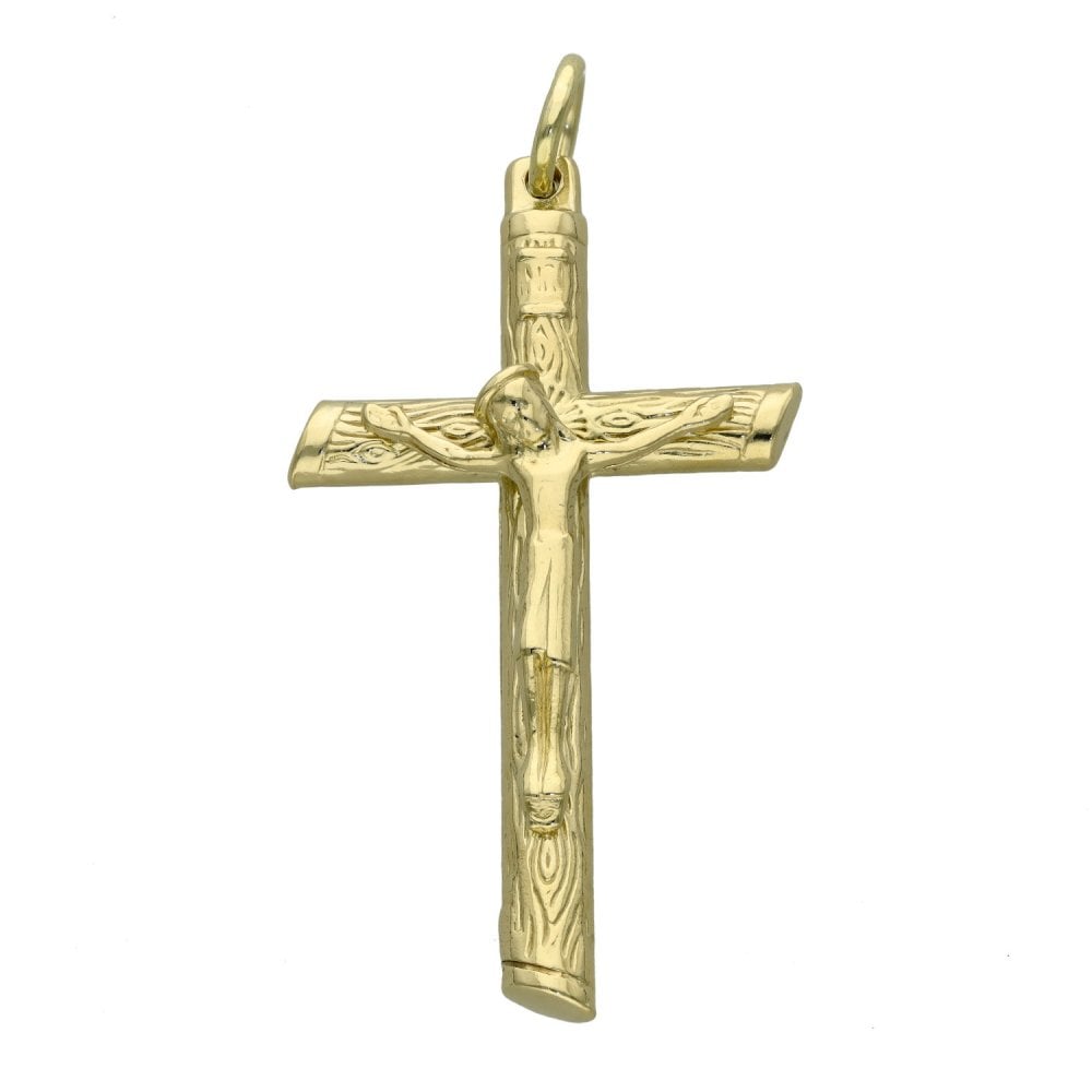 Gents 9ct Yellow Gold Crucifix Pendant - 14.7g