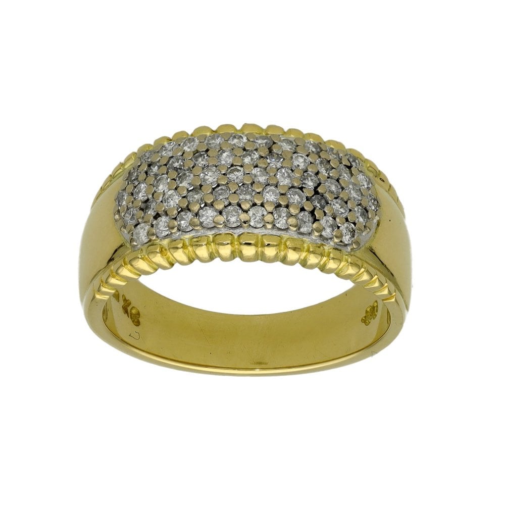 Ladies 18ct Yellow Gold Diamond Cluster Ring - 0.50ct