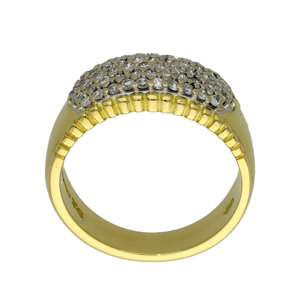 Ladies 18ct Yellow Gold Diamond Cluster Ring - 0.50ct