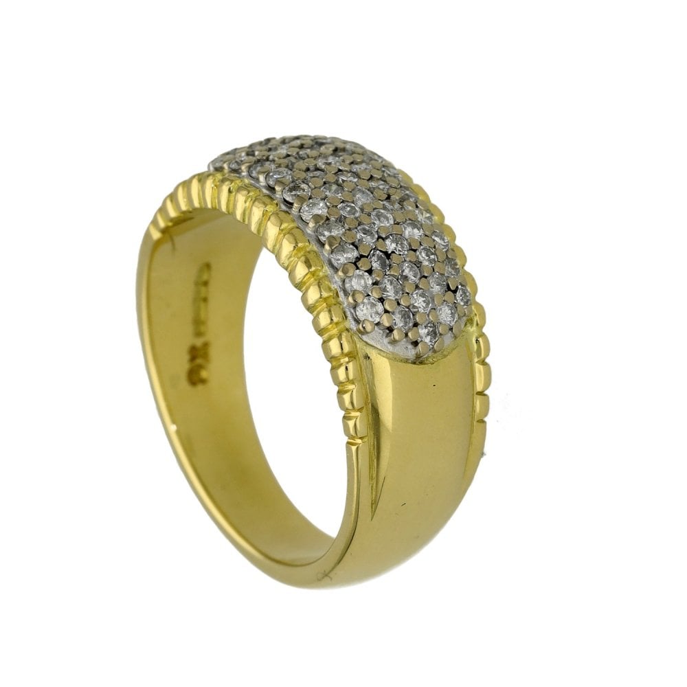 Ladies 18ct Yellow Gold Diamond Cluster Ring - 0.50ct