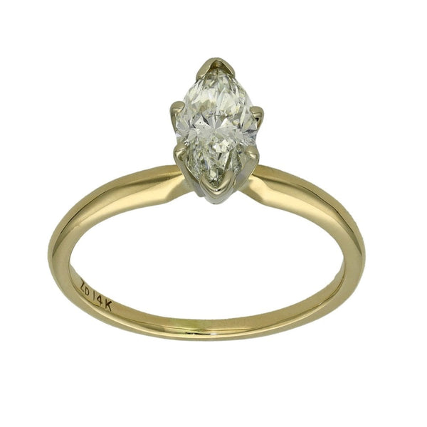 Ladies 14ct Yellow Gold Diamond Solitaire Ring - 0.76ct