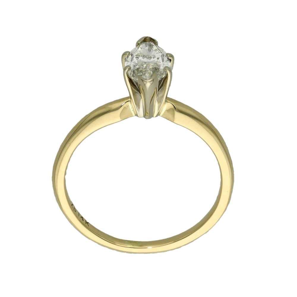 Ladies 14ct Yellow Gold Diamond Solitaire Ring - 0.76ct