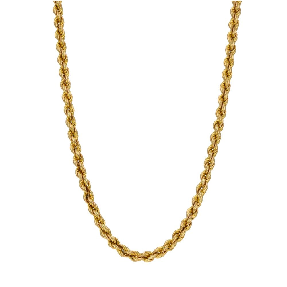 9ct Yellow Gold Rope Chain - 22" - 13.0g