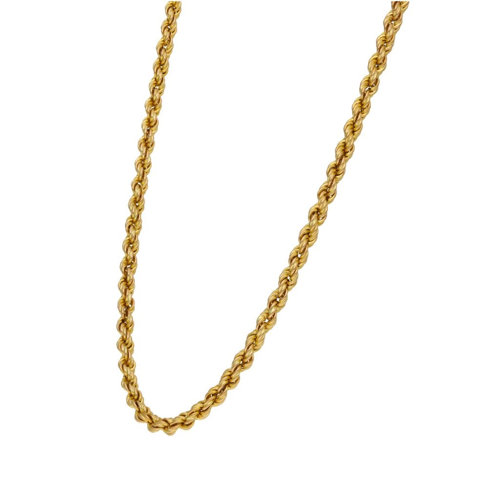 9ct Yellow Gold Rope Chain - 22" - 13.0g
