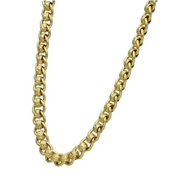 9ct Yellow Gold Rollerball Chain - 22" - 65.5g