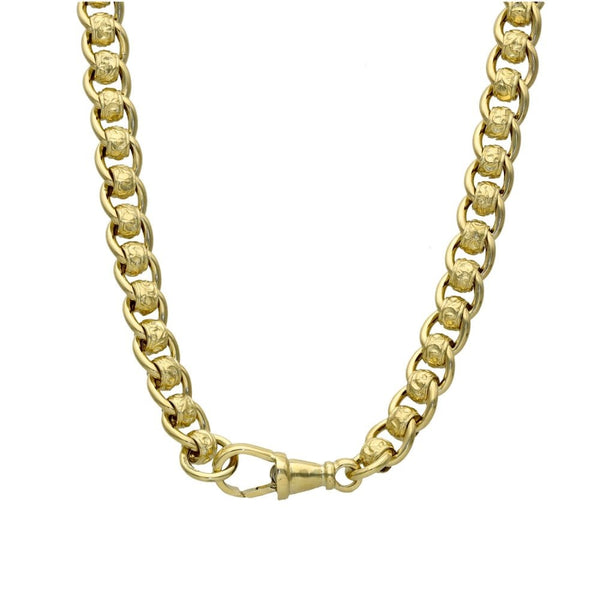 9ct Yellow Gold Rollerball Chain - 22" - 65.5g