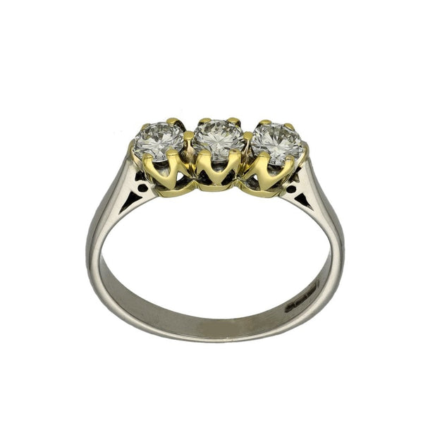 Ladies 18ct White Gold Diamond Trilogy Ring - 0.50ct