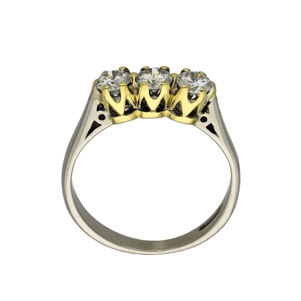 Ladies 18ct White Gold Diamond Trilogy Ring - 0.50ct