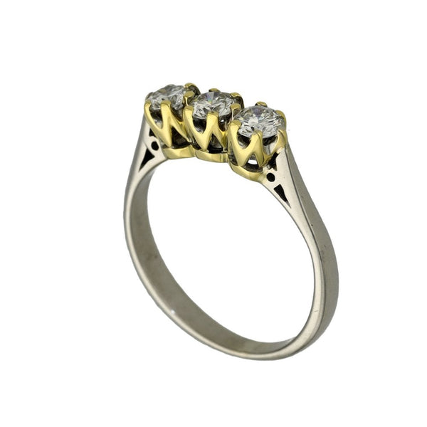 Ladies 18ct White Gold Diamond Trilogy Ring - 0.50ct